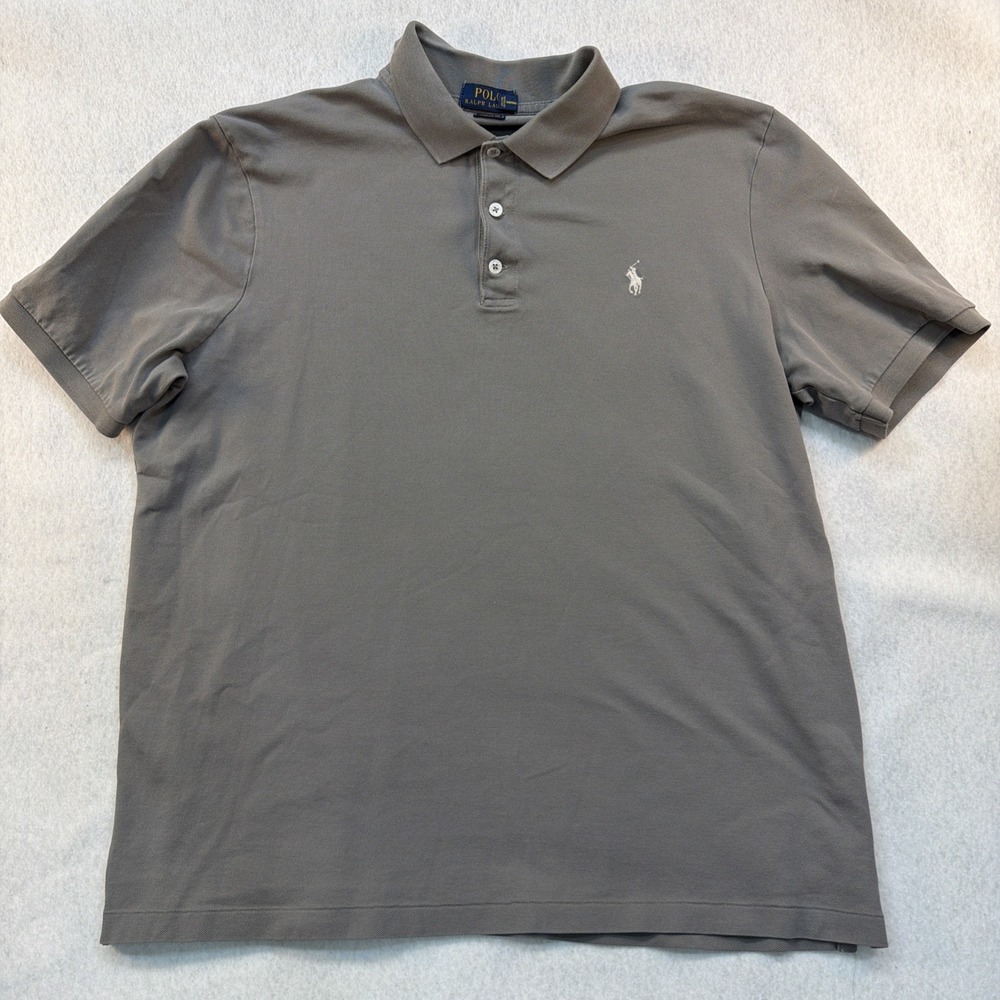 Polo Ralph Lauren Polo Shirt Men Large  Gray Golf Classic Fit READ MORE